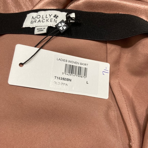 NWT Molly Bracken Satin Midi Skirt in Old Pink - Picture 8 of 8